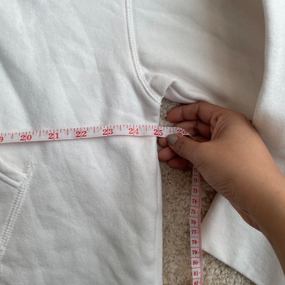 H&M Hoodie Womens Size M White Warm Lining Long Sleeve Crop Top - Picture 8 of 10